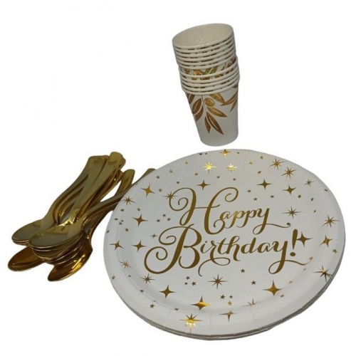 Happy Birthday Disposable Plates Cups